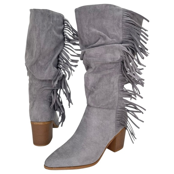 Journee Collection Hartly Grey Extra Wide Calf Womens Mid-Calf Boots Size 8.5M - Picture 8 of 11